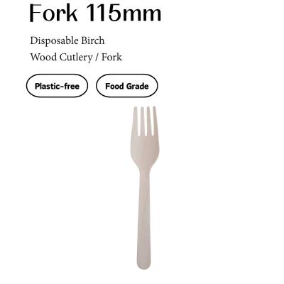Birch Wooden Dinner Fork – 115mm