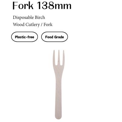 Birch Wooden Dinner Fork – 138mm