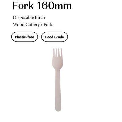 Birch Wooden Dinner Fork – 160mm