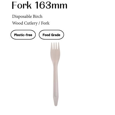 Birch Wooden Dinner Fork – 163mm
