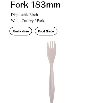 Birch Wooden Dinner Fork – 183mm