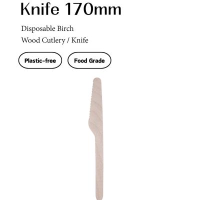 Birch Wooden Dinner Knife – 170mm