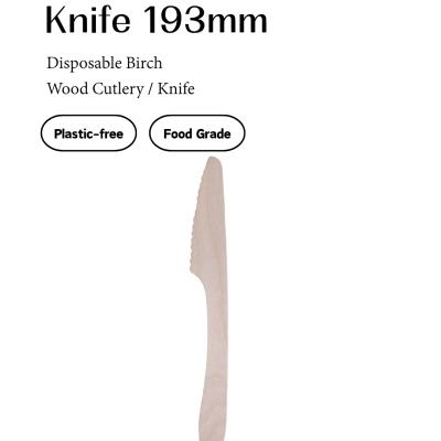 Birch Wooden Dinner Knife – 193mm