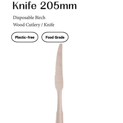 Birch Wooden Dinner Knife – 205mm