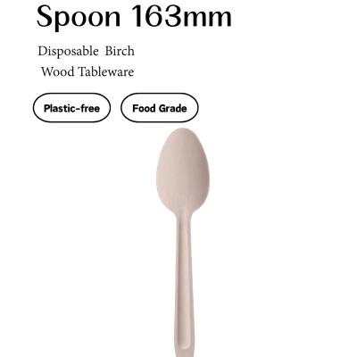 Birch Wooden Large Spoon – 163mm Serving Spoon