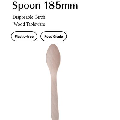 Birch Wooden Large Spoon – 185mm Serving Spoon