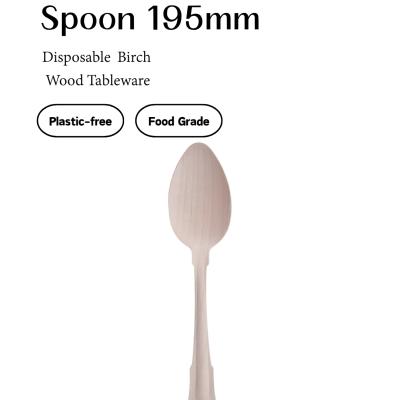 Birch Wooden Large Spoon – 195mm Serving Spoon