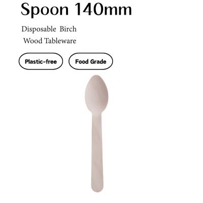 Birch Wooden Medium Spoon – 140mm Dinner Spoon