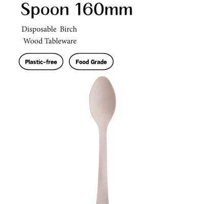 Birch Wooden Roman Spoon – 160mm Dinner Spoon