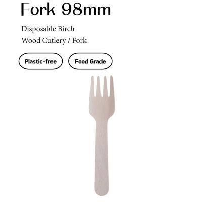 Birch Wooden Small Dinner Fork – 98mm